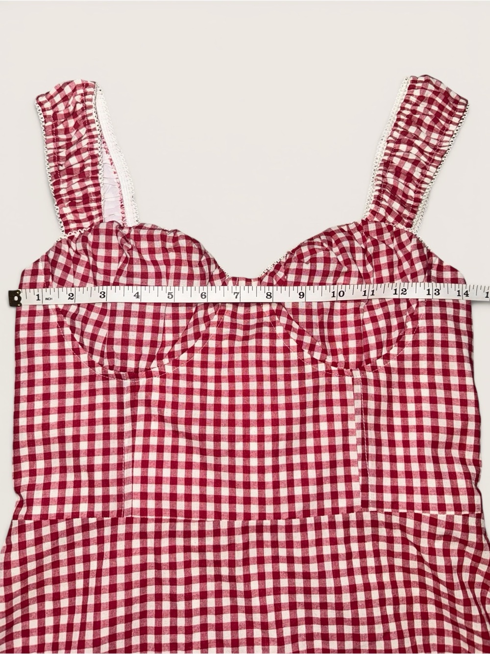 Princess Polly Red & White Gingham Mini Dress Size US 4 NWT - Picture 4 of 8